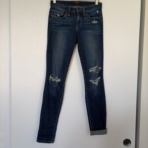 Joe's Jeans Dark Blue Distressed Skinny Jeans
